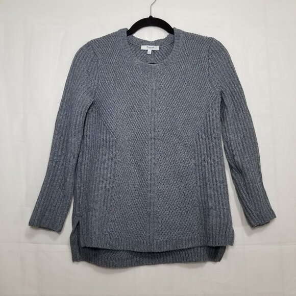 Madewell Hexcomb Texture sweater gray size XS crewneck pullover knit style E5058 - Picture 1 of 8